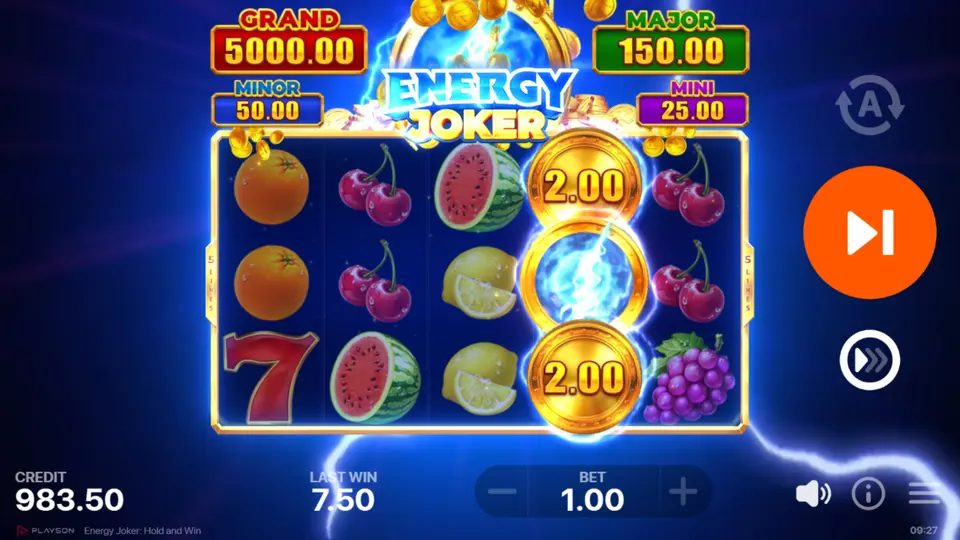 Multiplikator-Symbol x5 im Bonusspiel von Energy Joker – Zelle mit Multiplikator-Wert